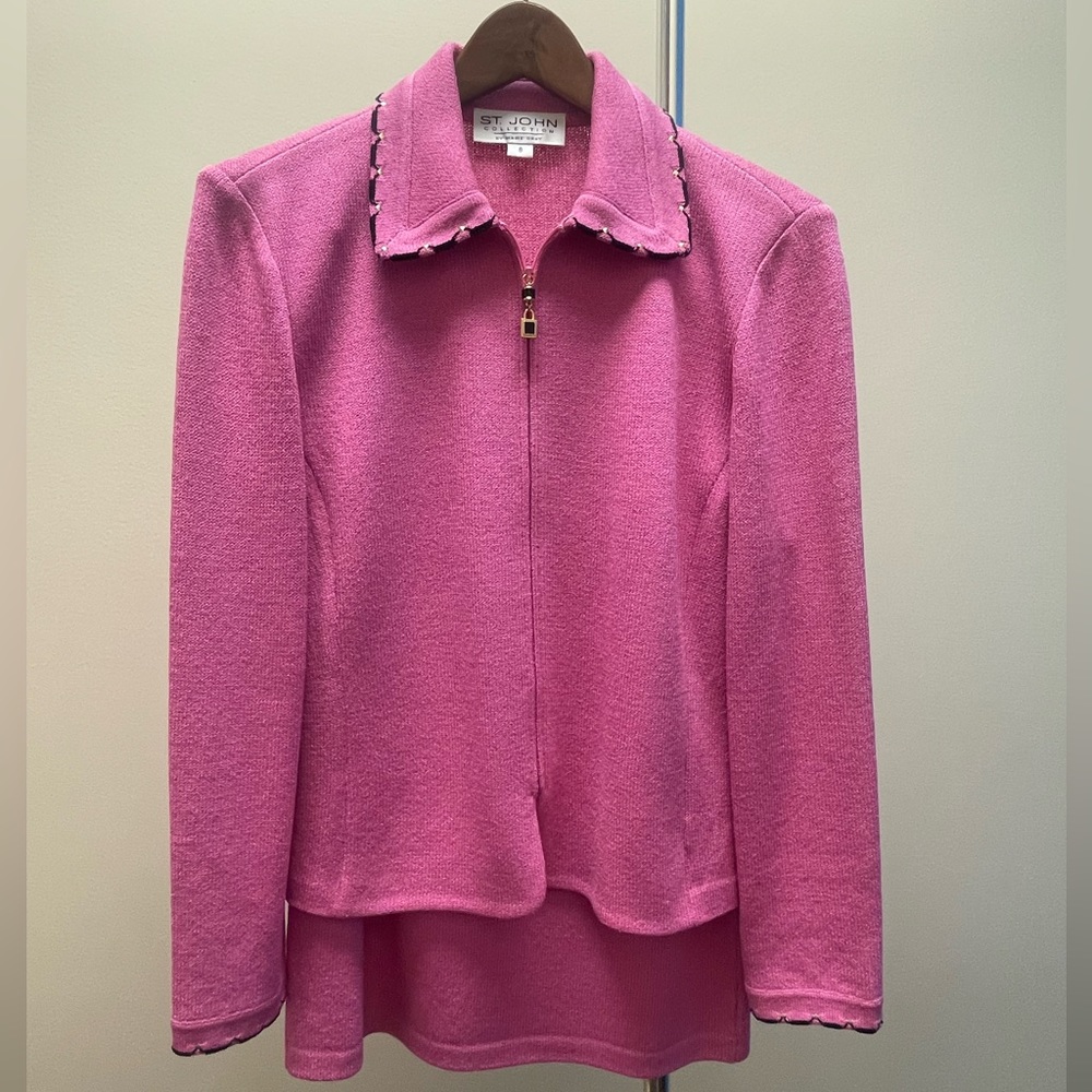 St. John Barbie pink knit suit.